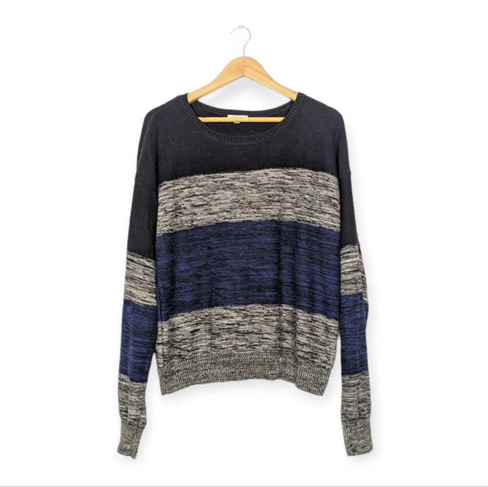 LNA Sweater M Striped Oversized Cashmere Blend Crew Neck Cozy Casual
